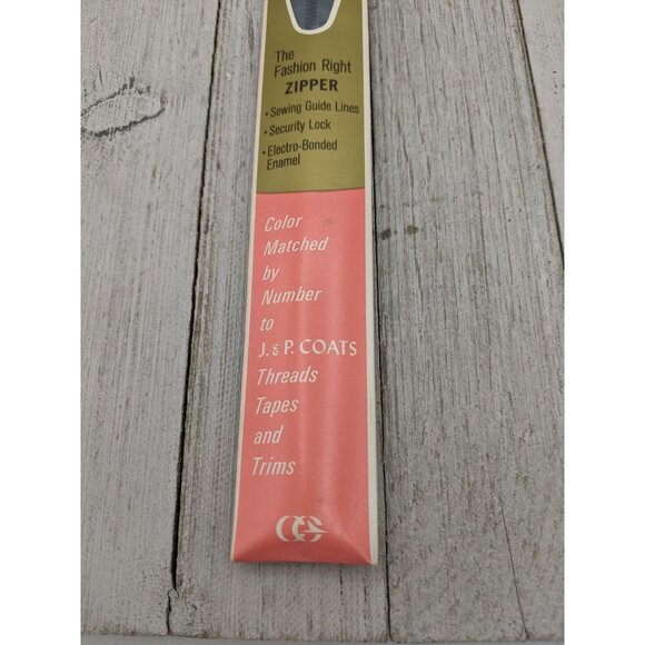 Vintage J&P Coats Neck Opening Metal Zipper 18" Slate 26 - Picture 3 of 4